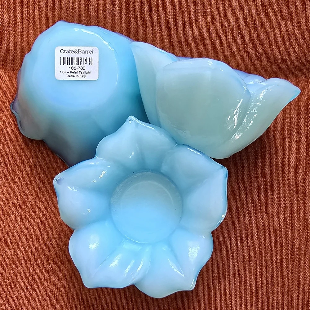 Crate&Barrel Blue Floral Vases Elegant Accents